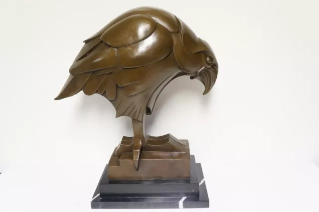 Estatua Águila Pájaro Fauna Art Deco Estilo Art Nouveau Estilo Bronce sólido