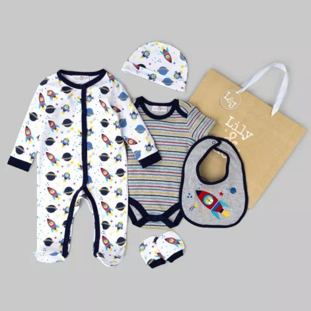 Boys Baby clothing Layette outfit gift set Newborn-6 mths  - sleepsuit, vest