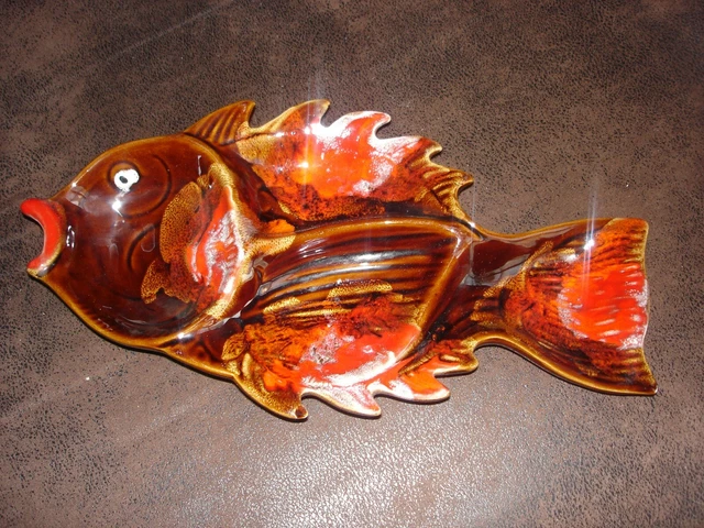 Assiette poisson creuse vintage en verre Codec Transparent/Transparent
