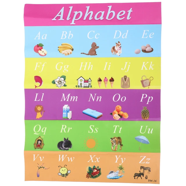 NURSERY ROOM WALL Decor Alphabet Chart Stickers Cursive Alphabet Chart ...