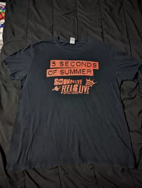 5 Seconds of Summer tour t-shirt 2016 Sounds Live Feels Live Mens Size L 5SOS