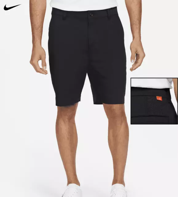 Nuovi pantaloncini da golf Nike Dri-FIT UV Chino neri e grigio fumo - vita da uomo taglia 31