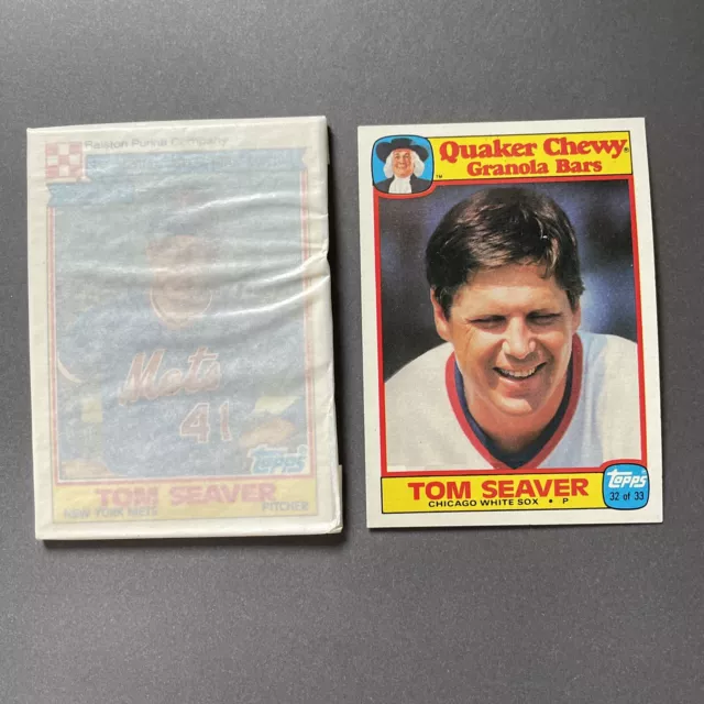 1984 Topps Cereal Ralston Purina Unopened Pack Tom Seaver Front 1986 Quaker Lot