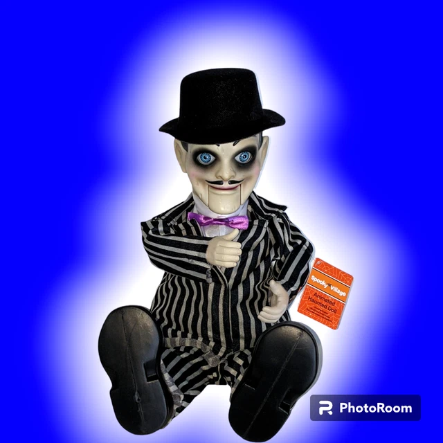ANIMATED HAUNTED PUPPET Talking Creepy Doll Dummy Ventriloquist