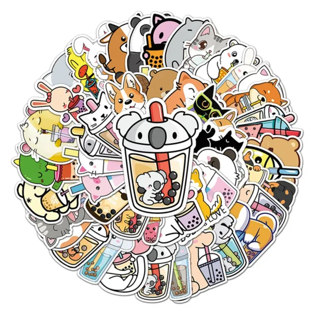 50 Stück Dekorative Paster breite Anwendung DIY Cartoon Pet Perle Milch Tee