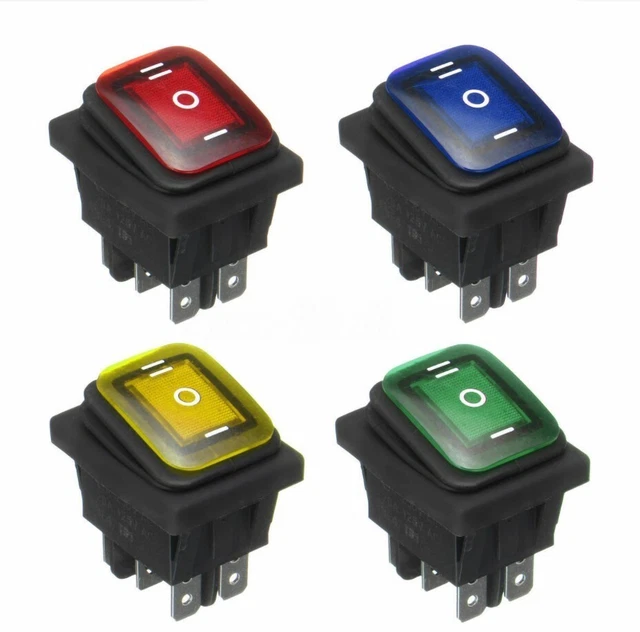 OnOffOn 6Pin 12V Interruttore a bilanciere Impermeabile per Auto/Barca Blocco Luce LED
