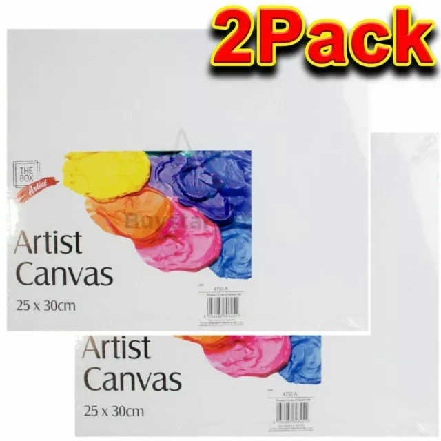 🔥 2 x 25x30cm Artist Canvas Panel Blank White Painting Board Adult Art & Craft