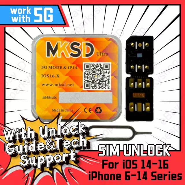 MKSD Ultra V5.5 Unlock Card RSIM Chip Service iPhone 14 13 12 11 X XR 8 7 6