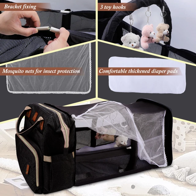 Baby Diaper Bag Backpack Changing Station for Boy Girl Waterproof with USB Port 7