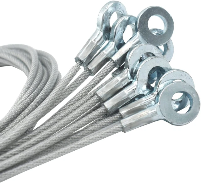 10 Pcs 20 Inch (50Cm) 3Mm Thickness Galvanized Steel Wire Cable Eyelets Ended Sh