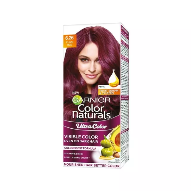 Garnier Color Naturals Creme Riche Hair Color (Plum Red, 55ml + 50g)