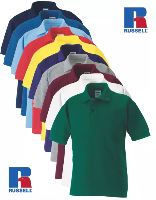 Russell Schoolgear Bambini Bambine Poly / Cotton Maglia Polo a Manica Corta