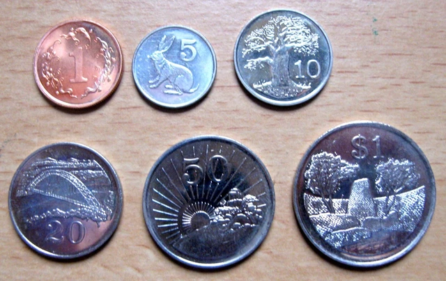 ZIMBABWE - SET  1 CENT (PROOF) - 1 DOLLAR 1997 UNC KM# 1a - 6