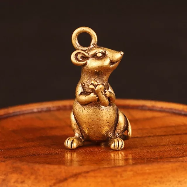 Mini Pendentif Rat Figurine Souris Laiton Cadeau Décoration élégant