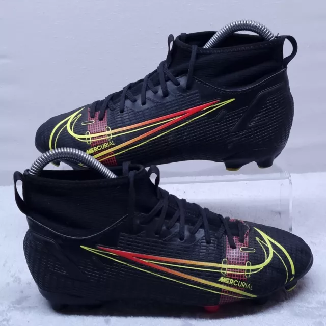NIKE FOOTBALL BOOTS Size 3 Black Mercurial Moulded Studs High Top