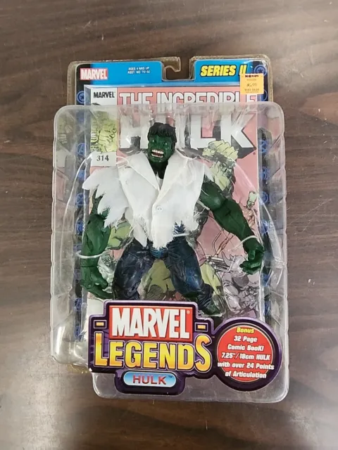 Marvel Legends Series II The Incredible Hulk Action Figure 2002 w/ Comic Book