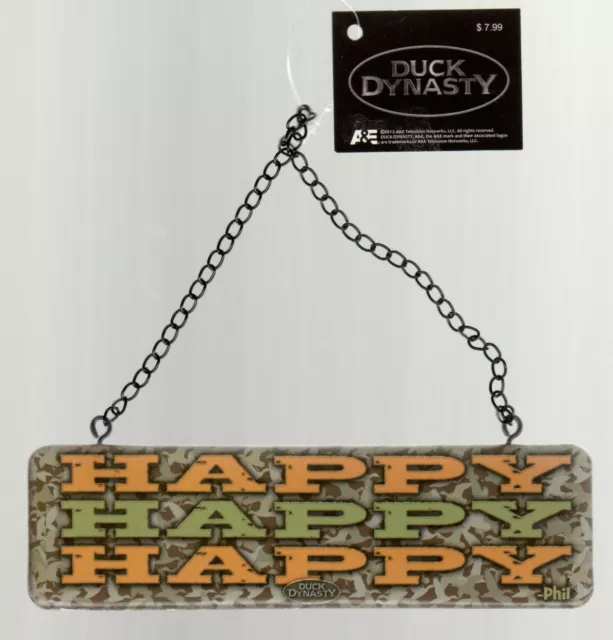 Duck Dynasty Christmas Ornament Metal Sign Happy Phil 6" Holiday Camo Orange NWT