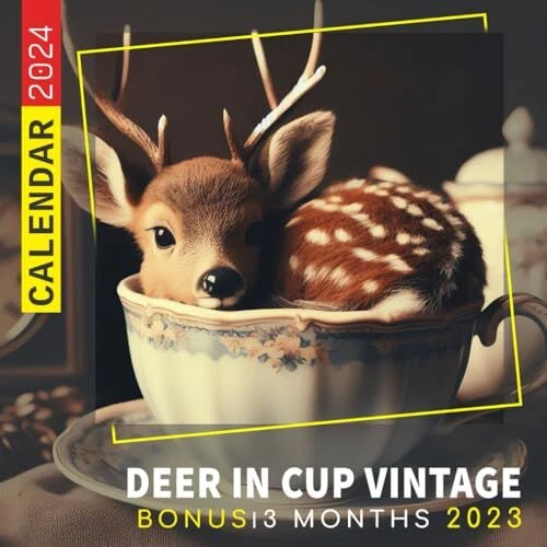DEER IN CUP Calendar 2025 Jan 2025 to Dec 2025 Bonus 3 Months last 2025