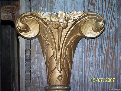 victorian gothic floral flower carved finial gold leaf