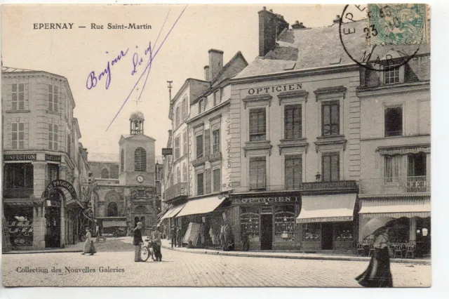 EPERNAY - Marne - CPA 51 - Commerces - Opticien rue St Martin
