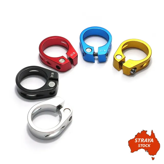 Bicycle Seat Post Clamp - Alloy - 5 Colours - 31.8mm Road / MTB Bike -AU STOCK-