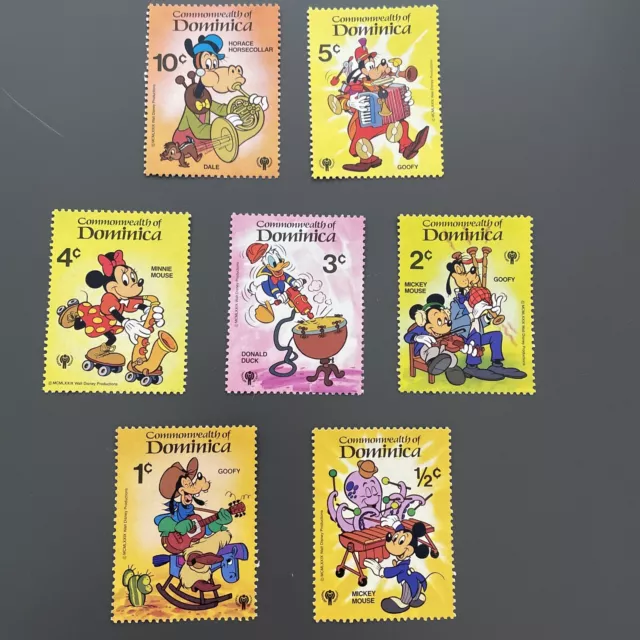 1979 Commonwealth Of Dominica Walt Disney Productions Stamp Set Of 7