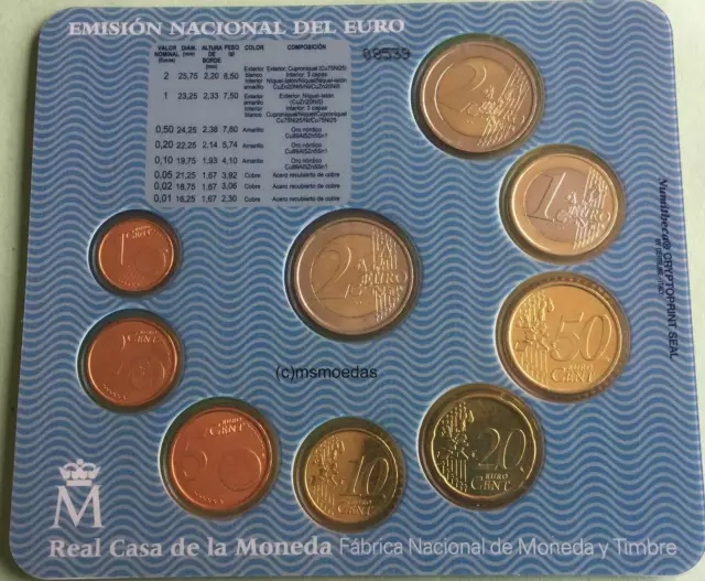 Spanien Off. Euro Kursmünzensatz 2005 KMS 1 Cent bis 2 Euro + 2 € Don Quijote 2