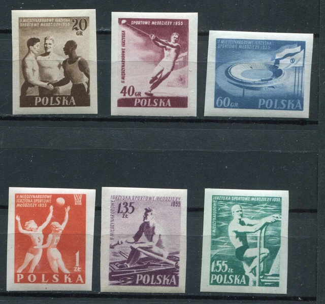 Polen 1955 2. Internationale Jugendspiele 699-704 Imperf Perfekt Neuwertig
