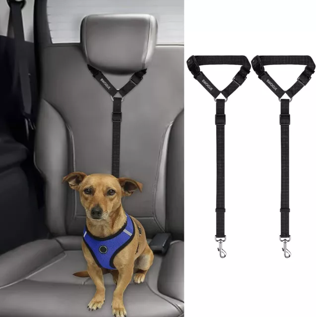 2 Packs Dog Cat Safety Seat Belt Strap Car Headrest Restraint Adjustable Nylon F 2