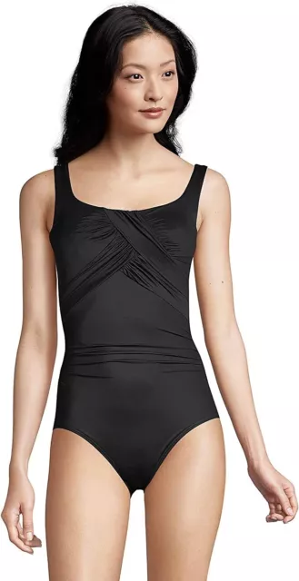 NWT Lands' End Women Slender Carmela One Piece Tummy Control Size 14 $180 4B271