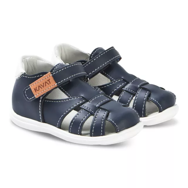 Kavat Rullsand geschlossene Sandalen Leder blau Größe 23 Kinder Mädchen Jungen