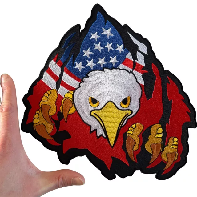 Big Large Eagle USA Flagge Mantel Jacke Aufnähen Nähen Vogel bestickt Abzeichen