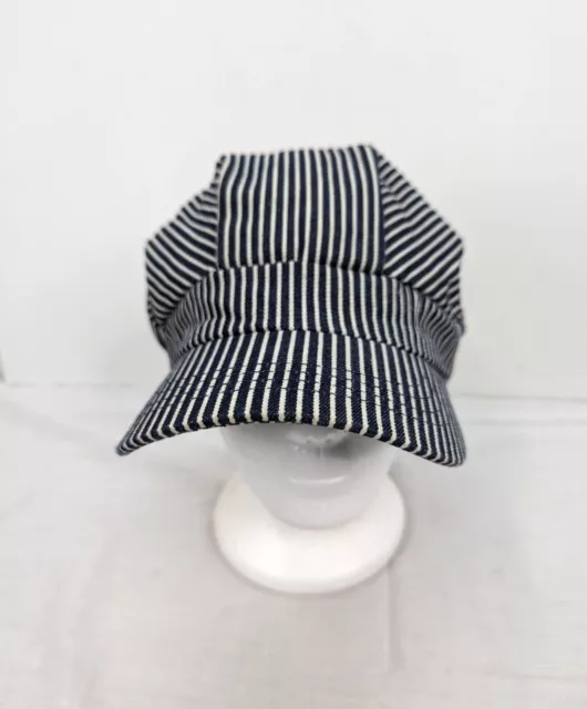 Train Engineer Conductors Cap Hat Blue Stripe Size Medium