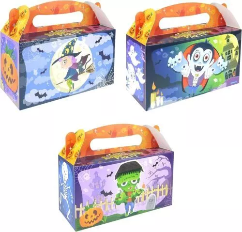 HALLOWEEN large PARTY BOX FOOD LOOT LUNCH CARDBOARD GIFT CHILDRENS KIDS SPOOKY