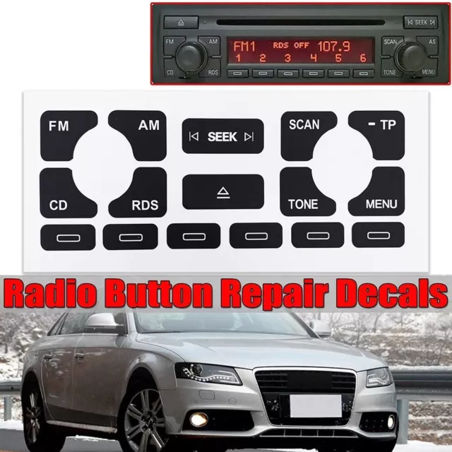 Front Radio Button Repair CD Decals Stickers Replacement For Fiat Grand  Punto
