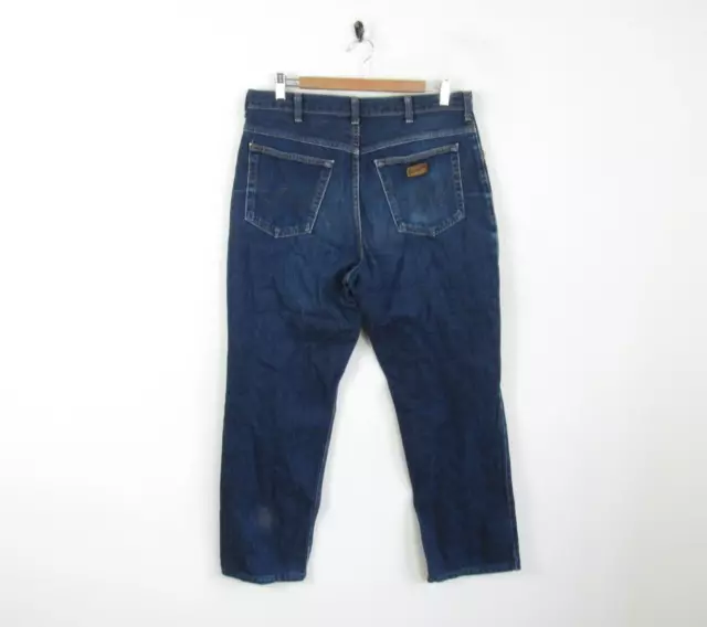 Vintage Wrangler Mens Dark Blue Straight Leg Denim Jeans W36" L32"