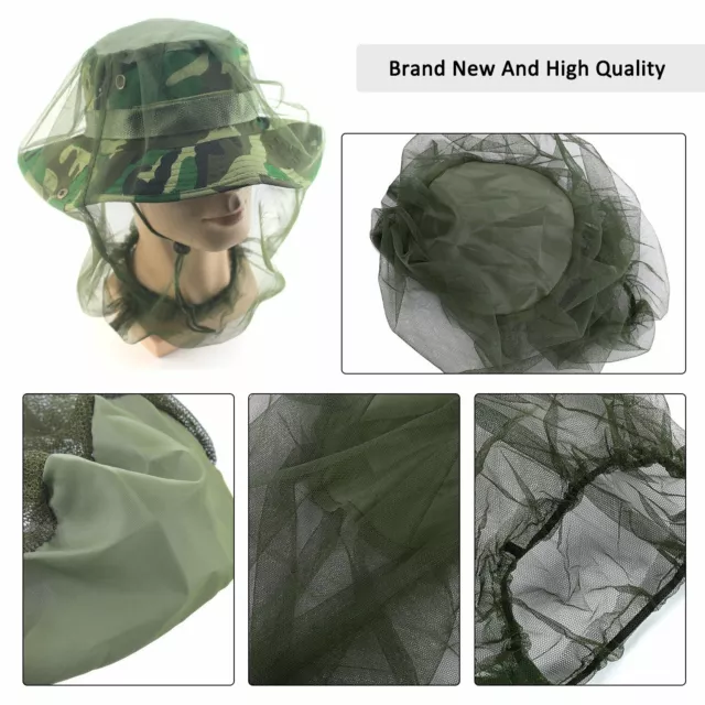 Fly Mosquito Insect Head Net Mesh Hat Bee Bug Mozzie Protector Outdoor Fishing 2