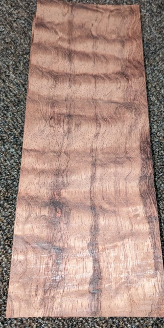 Waterfall Bubinga wood veneer 3-1/2" x 9" raw no backing AA grade 1/42" thick
