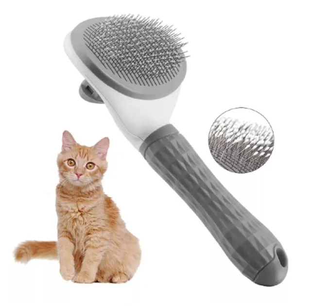 Pet Hair Remover Dog Cat Comb Grooming Massage Deshedding Self Cleaning Brush , 2