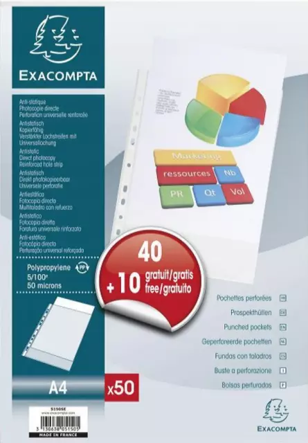 EXACOMPTA Prospekthülle, Promopack 40+10 GRATIS, DIN A4, PP