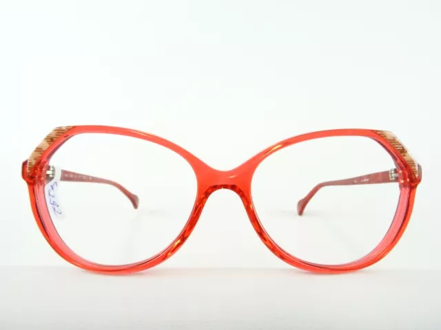 ATRIO große Vintage Brille Damen Brillenfassung rot knallrot ausgefallen Gr. L