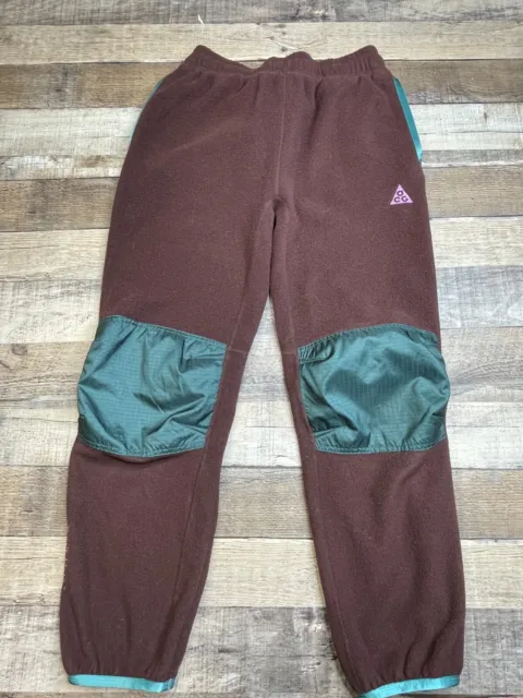 Nike ACG Polartec Wolf Tree Pants Youth Size Large Fleece Jogger Brown