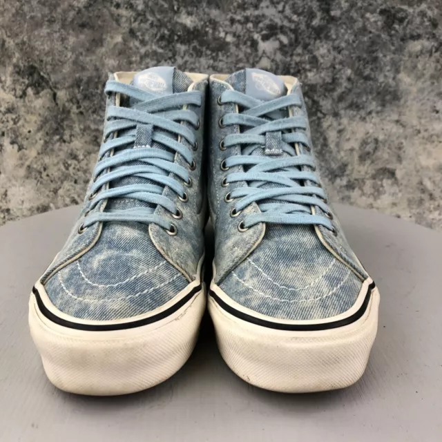 Vans Unisex Size 7M 8.5W Sk8 Hi Denim Blue Lace-Up High Top Sneakers Shoes 2