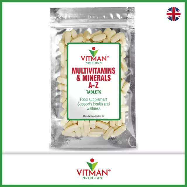 Multi Vitamin & Mineral A-Z Tablets 100% RDA Natural Immune System Protection