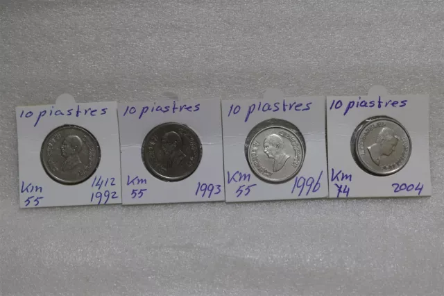 Jordan - 10 Piastres - 4 Coins Lot B49 #803