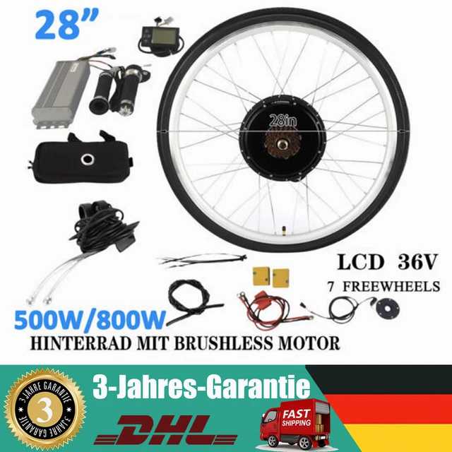 Kit Conversione Bici Elettrica 26" 48V 1500W - Ruota Posteriore Con Controller LCD E Maniglie Freno - Motore Senza Spazzole