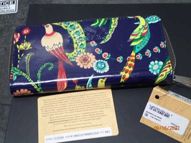 PATRICIA NASH LAURIA PERUVIAN PAINTING LEATHER ZIP-AROUND WALLET WITH RIFD  - NWT