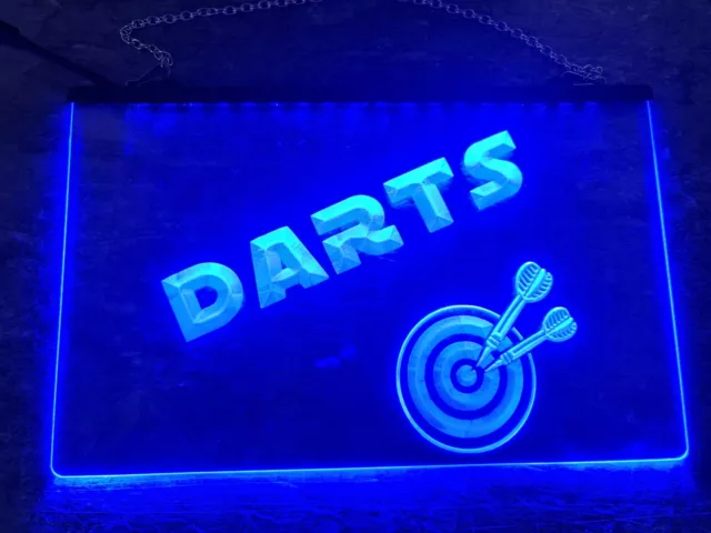 Darts LED-Schild blau