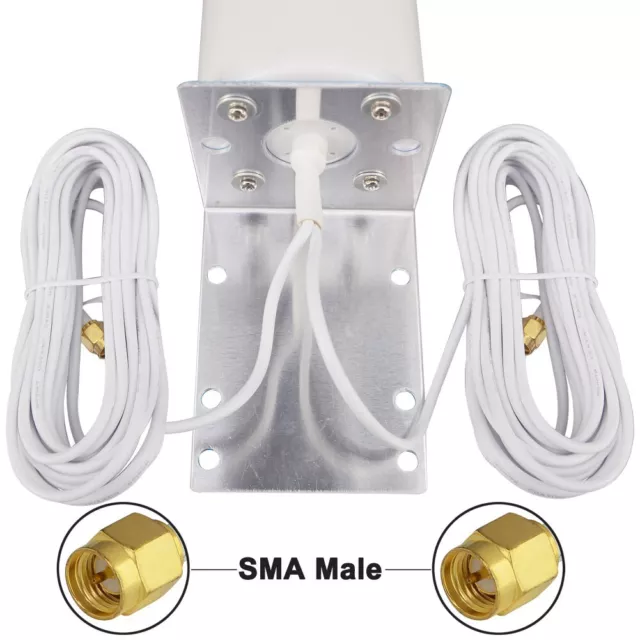 2G 3G 4G LTE Outdoor Antenna Dual SMA Male 18dbi 698-2700MHz For Wireless Router