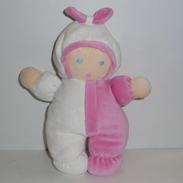 Doudou Poupée Nounours - Blanc Rose